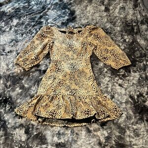 Maeve Anthropologie Tan & Brown Fit and Flare Dress Size 8